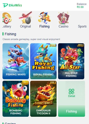 play fishing games in diuwin